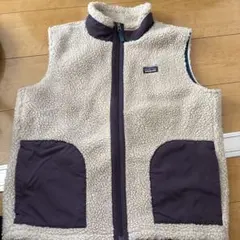 Patagonia フリースベスト アイボリー/ダークパープル