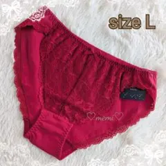 【新品未使用 sizeL】フラワーレースナイトフィットショーツ☆☆レッド☆☆のサムネイル