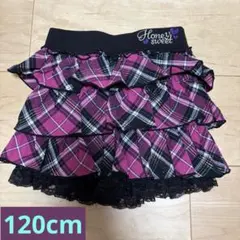 120cm チェックスカート レーススカート キュロット