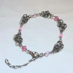 チェーンメイル ダブルクラウドカバー スワロフスキー ブレスレット