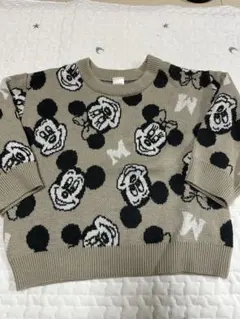 ミッキーマウス柄 ニットセーター 100
