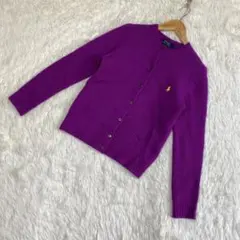 『ポロ ラルフローレン』(S) ウール カーディガン クルーネック ポニー刺繍