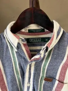 90s POLO RalphLauren ストライプ　BDシャツ