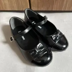コムサイズム　ブラック リボン付き フォーマルシューズ 18.0