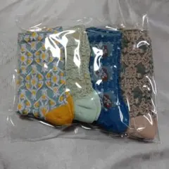 北欧☆レディースソックス☆靴下☆レトロ☆花柄☆おしゃれ☆4足組カラフル