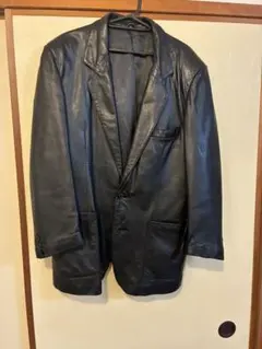 テーラードジャケット　フェイクレザー