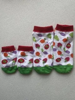 はらぺこあおむし　フルーツ柄　靴下 親子 お揃い