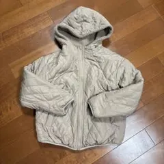 ベージュ リバーシブルジャケット　キルティング & ボア