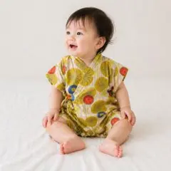 浴衣ロンパース 80 アプレレクール 甚平 カバーオール 夏祭り 花火 ベビー