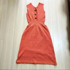 リランドチュールオレンジひざ丈ワンピース サイズ2