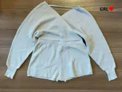 【新品未使用】GRLクロスオーバー ニットコンビネゾン
