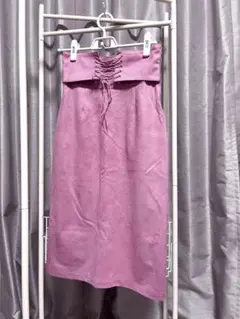 titiy&Co ベルベット タイトスカート 青みピンクのサムネイル