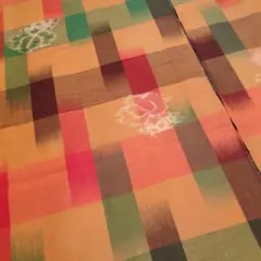 レトロ　古布　絹織物　着物解き 37.5×98cm 2枚