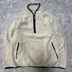 Hanes M クリーム色 フリースジャケット ハーフジップ 【189】