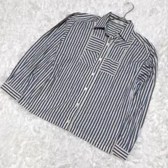 シャツ 長袖 ストライプ カジュアル 上品 キレイめコーデ コットン100%