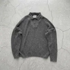 90s エディーバウアー　ヘンリーネックコットンニット　ポロ　XL USA製