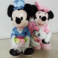 【美品】ディズニー ミッキー＆ミニー ウェディング ぬいぐるみ ペアセット