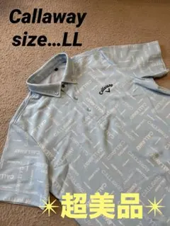 ✴︎超美品✴︎ キャロウェイ　メンズ　ゴルフ　ウェア　水色　半袖　ポロシャツ　LL