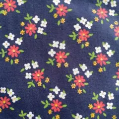 デッドストック　昭和レトロ　花柄プリント　綿100%