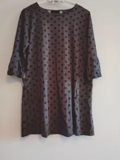 ドット柄 チュニックワンピース