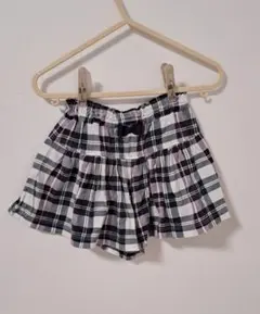 チェック柄キュロットパンツ