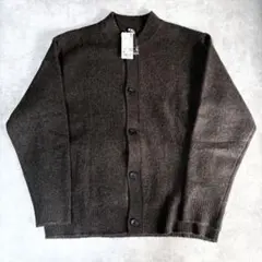 未使用 ユニクロ スフレヤーン カーディガン ダークブラウン XL ニット