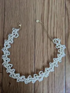 ホワイトパール風レースチョーカー