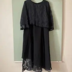 フォーマル 黒レース ロングドレス