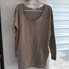 カットオフ スウェット トレーナー ベージュ F