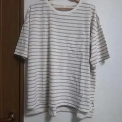 大きいサイズ ボーダー ポケット付 半袖Tシャツ 5L 送料込 匿名配送