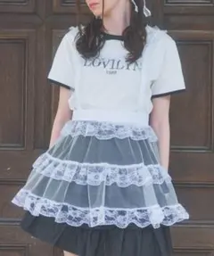 Lovilyn 推し活チュールエプロンワンピース ブルー レース 水色 - メルカリ