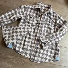 ミキハウス　ダブルＢ 長袖シャツ　千鳥柄　130㎝