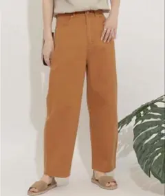 オレンジ デニム ジーンズ カラーコクーンパンツ