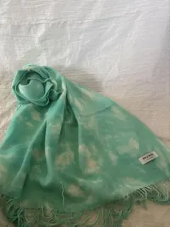 新品 ターコイズ タイダイ染め パシュミナ100％ 大判ストール ショール