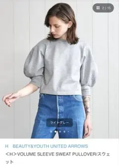 ＜H＞VOLUME SLEEVE SWEAT PULLOVERスウェット