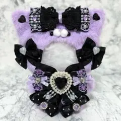 にじぱぺっとサイズ ぬい服 ねこ 紫 黒