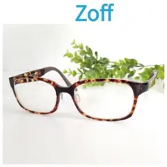 良品☆Zoff Smart ゾフスマート 眼鏡 メガネ スクエア べっ甲 軽量