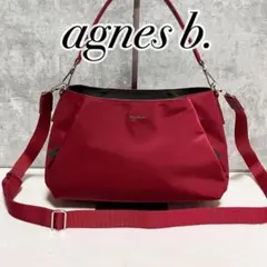 極美品　アニエスベー　2way ミニショルダーバッグ　希少カラー　ナイロン　牛革