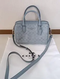 COACH ライトブルー ショルダーバッグ　ボストンバッグ