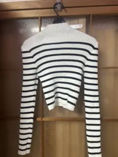 SHEIN ストライプ ハイネックセーター Lサイズ