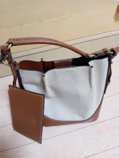 ま*ん様 ブラウン ベージュ ハンドバッグ