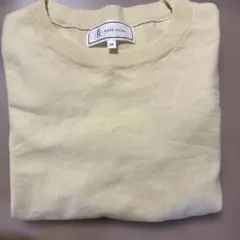 ライトイエロー パフスリーブ ニットセーター