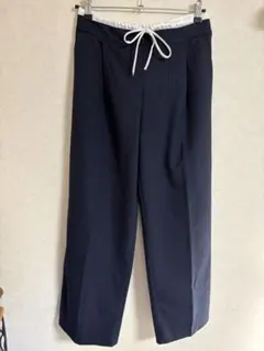 ZARA ダブルウエストワイドパンツ ストライプ