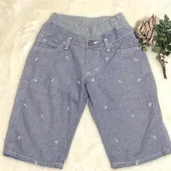 【EDWIN】エドウィン　ハーフパンツ　デニム　夏　柄パン　130  水色