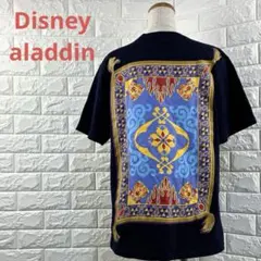 Disney aladdin アラジン　魔法の絨毯Tシャツ　ディズニーネイビーＬ