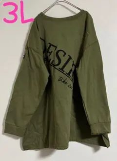 【新品タグ付き　大きいサイズ】裏起毛バックロゴトレーナー　3L