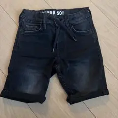 キッズ ハーフパンツ ブラック デニム風