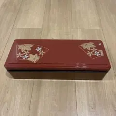扇面桜文様 長角重箱 漆器