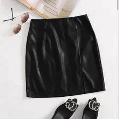 SHEIN ブラック レザー タイトスカート 【完売商品】