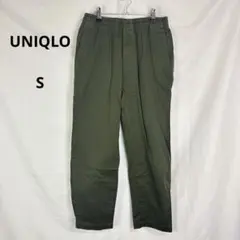 UNIQLO◇ユニクロ　コットンリラックスアンクルパンツ【S】イージー　カーキ